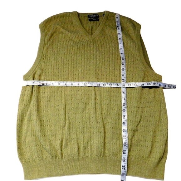 LYLE & SCOTT light green combed cotton grandpa vest sweater men's size XL - Picture 2 of 5